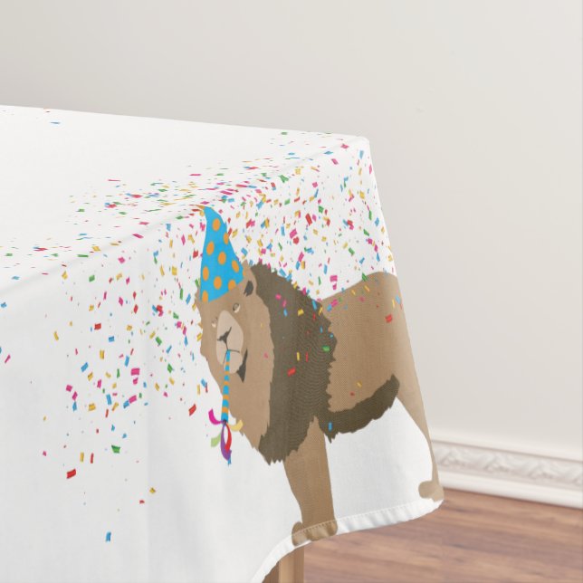 Toalha De Mesa Lion Jungle Partilhando Animais com Festa (Posição Original)