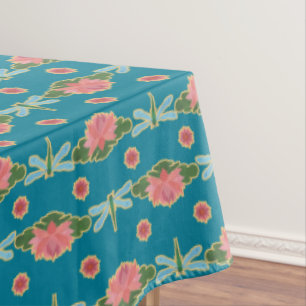 Toalha De Mesa Lírios De Água Rosa Lírios Azuis Claros