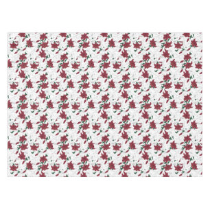 Toalha De Mesa Lírios de Natal Vermelho e Branco