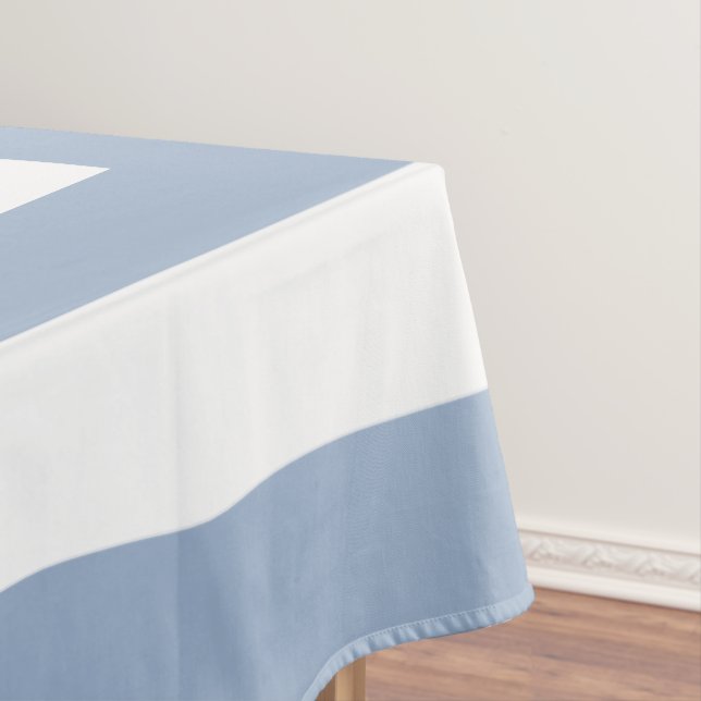 Toalha de Mesa Listra Azul e Branco (Posição Original)