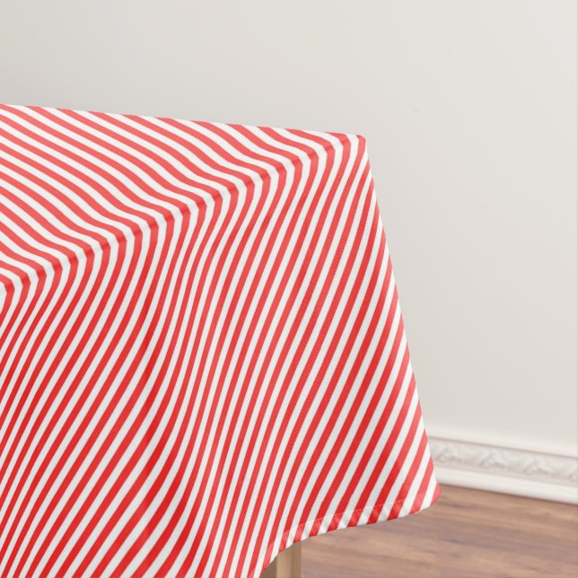 Toalha De Mesa Listra de Bastão de Doce Vermelho e Branco (Posição Original)