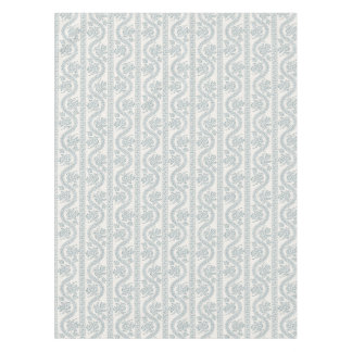 Toalha De Mesa Listra Floral Azul Cinza e Osso