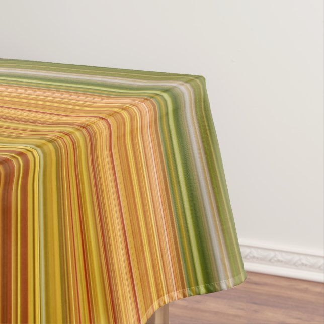 Toalha De Mesa Listra Verde, Amarela e Laranja da Solidago (Posição Original)