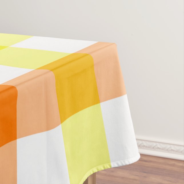 Toalha De Mesa Listras Amarelas e Laranjas (Posição Original)