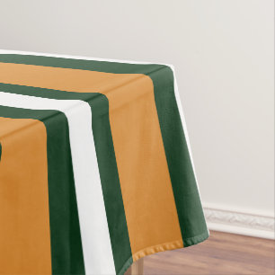 Toalha De Mesa Listras castanhas, verdes e brancas