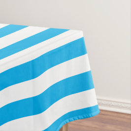 Toalha De Mesa Listras Clássicas de Azul Céu e Branco