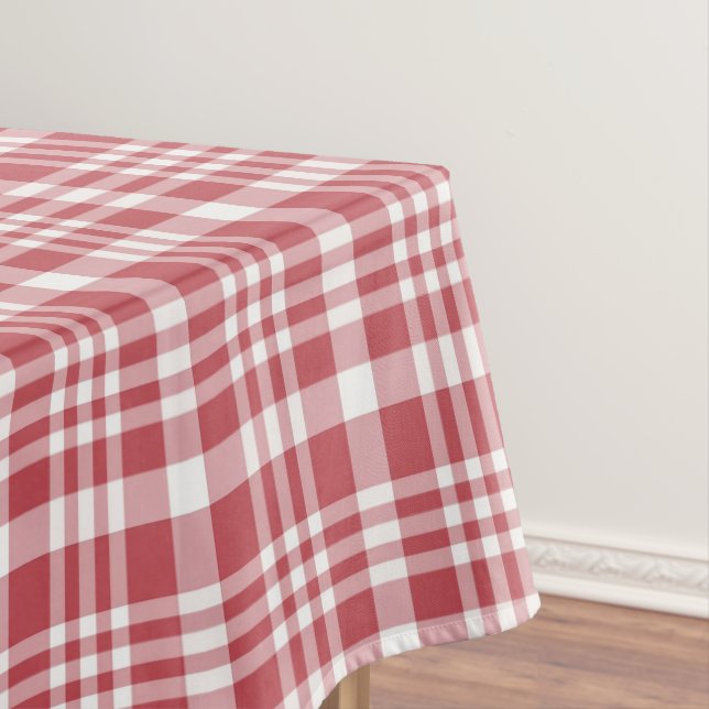 Toalha De Mesa Listras Clássicas Vermelho e Branco (Posição Original)