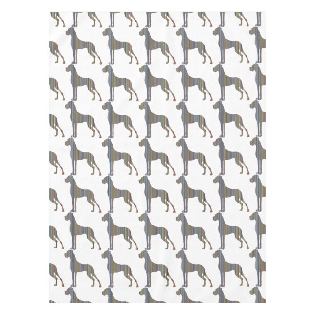Toalha De Mesa listras de Dogue Alemão (Frente)