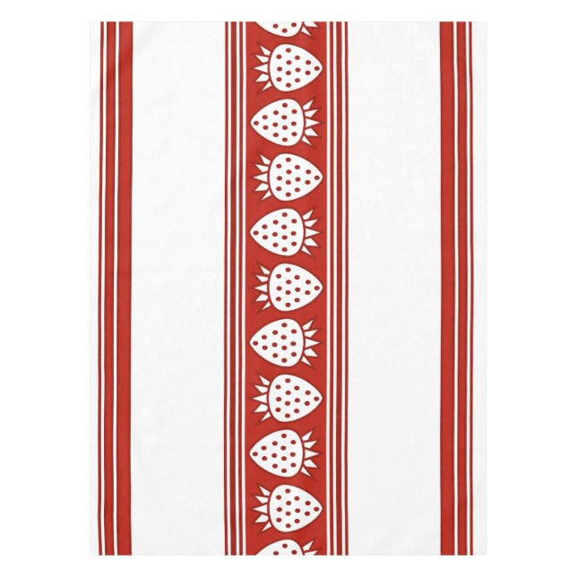 Toalha De Mesa Listras de Jacquard de Luxo de Morango (Frente)