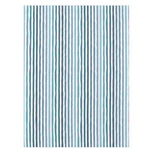 Toalha De Mesa Listras desenhadas à mão em tons de azul inspirado