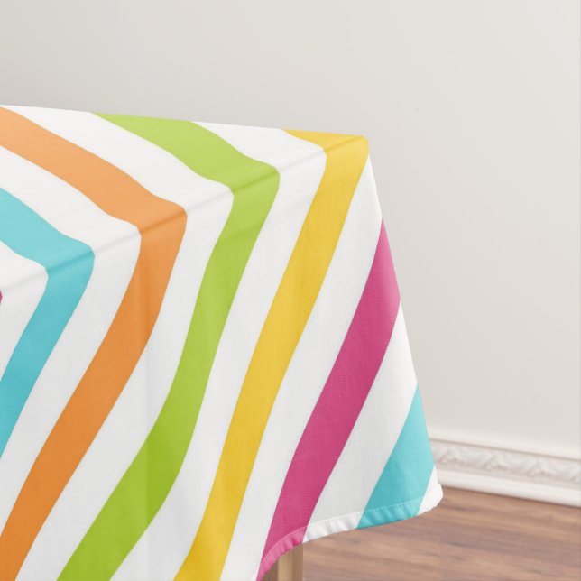 Toalha De Mesa Listras diagonais em cores vibrantes (Posição Original)