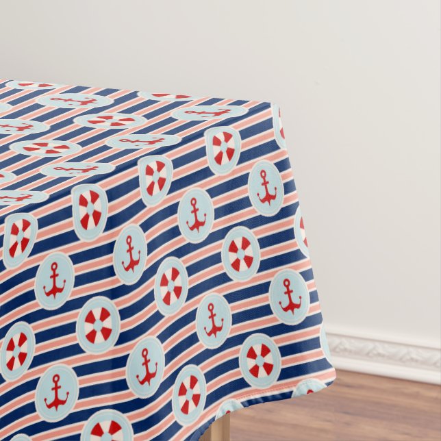 Toalha De Mesa Listras e teste padrão de pontos náuticos (Posição Original)