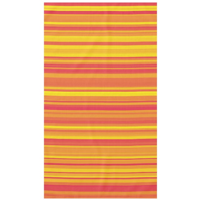 Toalha De Mesa Listras Laranja Vermelho Amarelo (Frente)