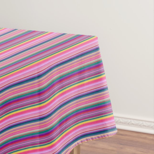 Toalha De Mesa Listras multicoloridas retrô (Posição Original)