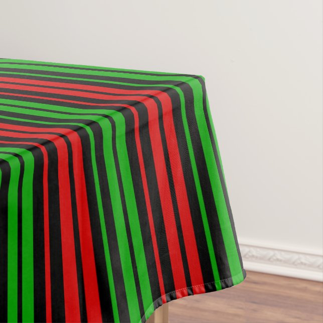 Toalha De Mesa Listras Pretas Vermelhas e Verdes  (Posição Original)