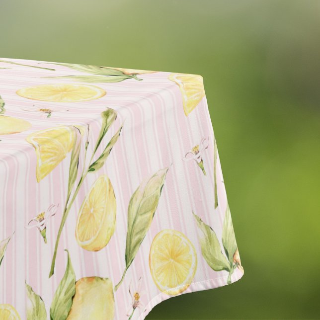 Toalha De Mesa Listras Rosa Limão Verão (Criador carregado)