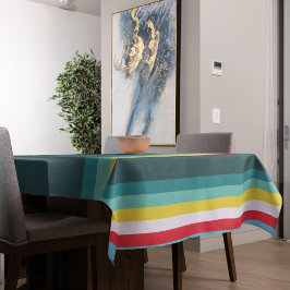 Toalha De Mesa Listras vermelhas e amarelas entre sombras azuis