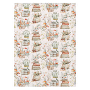 Toalha De Mesa Livro de Mushroom Floral Whimsical Cottagecore Pad