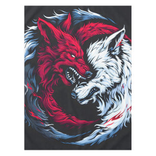 Toalha De Mesa Lobo Lunar Selvagem Duplo