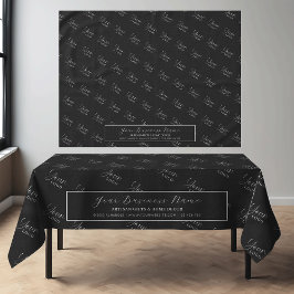 Toalha De Mesa Logotipo de Empresa Elegante Feira Comercial Preto
