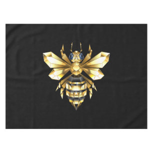 Toalha De Mesa Logotipo Faux Gold Foil Polygonal da Abelha em Pre