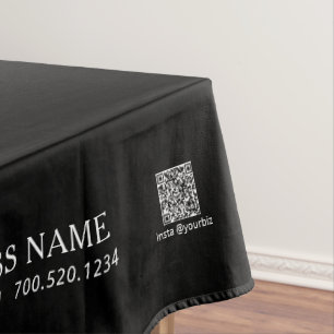Toalha De Mesa Logotipo Simples de Empresa Preto e Branco Feira d