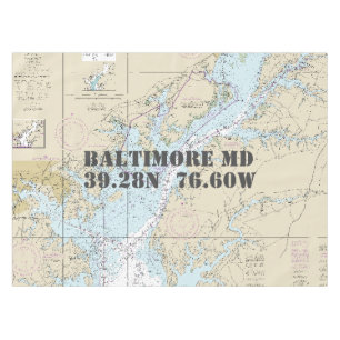 Toalha De Mesa Longitude náutica Latitude Baltimore MD