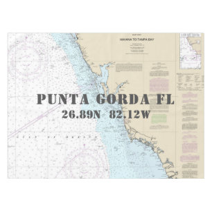 Toalha De Mesa Longitude Náutica Latitude Punta Gorda Flórida