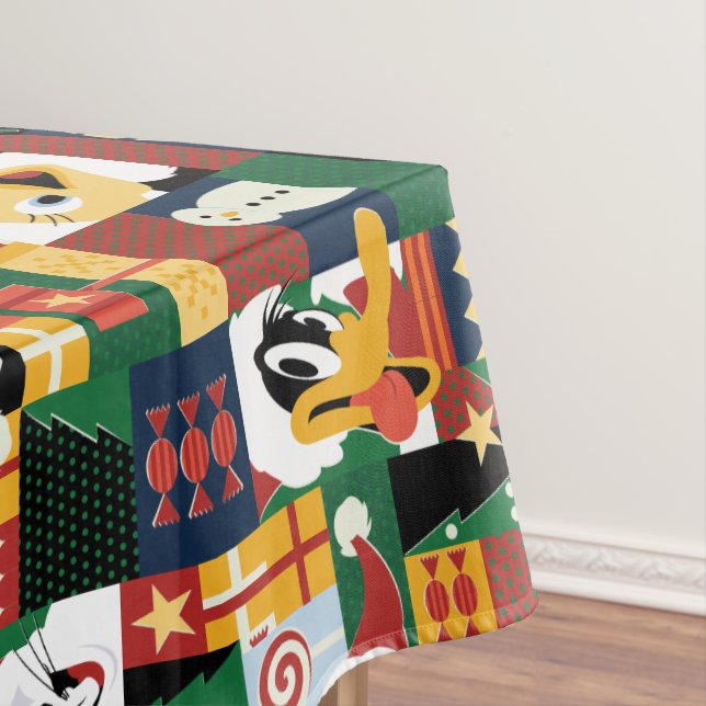 Toalha De Mesa LOONEY TUNES™ Holiday Block Patterno (Posição Original)