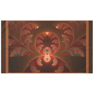 Toalha De Mesa Luminoso fractal moderno laranja vermelho abstrato