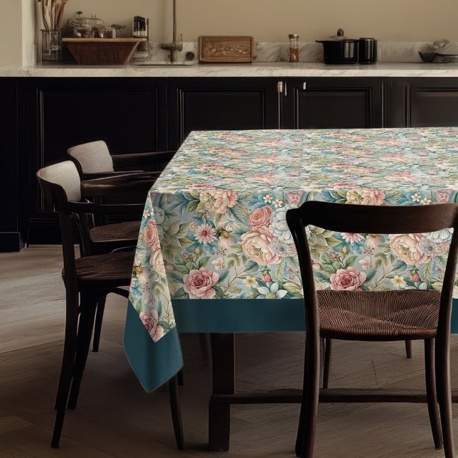 Toalha De Mesa Luxuoso século XVIII inspirou Florais Delicados (Luxurious 18th Century Inspired Delicate Florals Tablecloth)