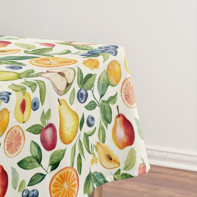 Toalha De Mesa Maçãs Peras Mirtilos Laranjas Frutas (Posição Original)