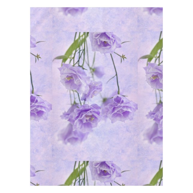 Toalha De Mesa Macro Flores de Campanela Roxas (Frente)