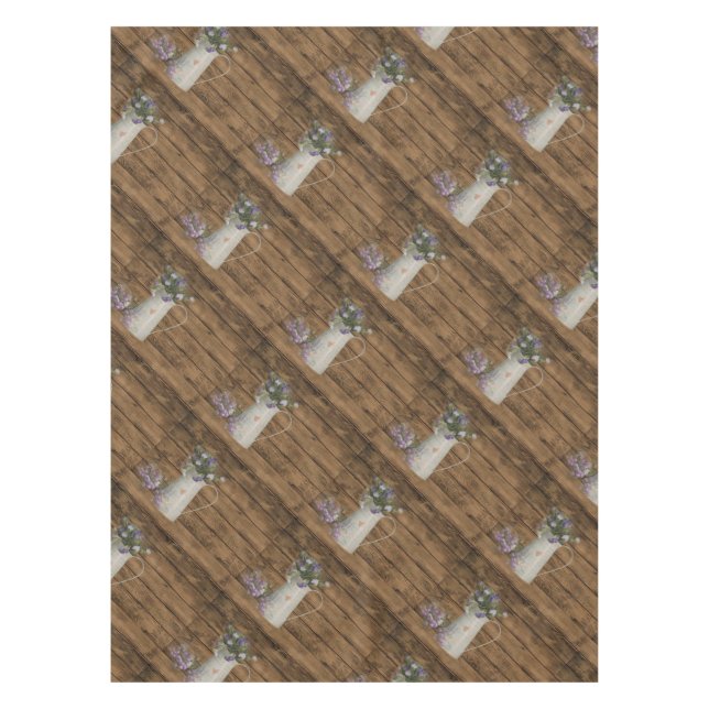 Toalha De Mesa madeira rústica do celeiro da lavanda primitiva do (Frente)