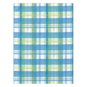 Toalha De Mesa Madras Xadrez Verde e Azul