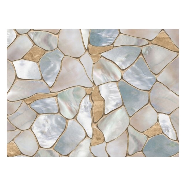 Toalha De Mesa Mãe de pérola e células Douradas abstrato (Frente (Horizontal))