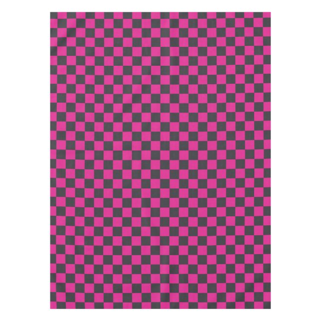 Toalha De Mesa Magenta and smoke checkerboard pattern (Frente)