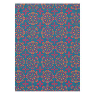 Toalha De Mesa Magenta e Laranja Vibrantes Mandala Geométrica