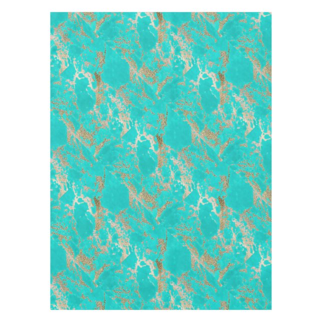 Toalha De Mesa Magnífica moda moderna mármore de ouro falso (Frente)