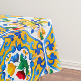 Toalha De Mesa Majolica,azulejos azuis,azulejos Sicilianos,Azulej