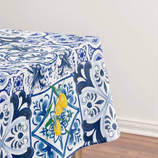 Toalha De Mesa Majolica, azulejos, limões, azulejos da Sicília   (Posição Original)