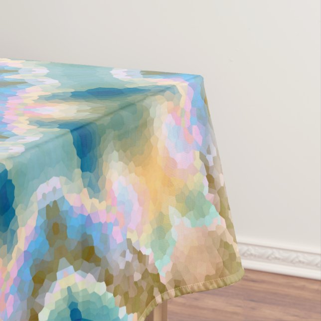 Toalha De Mesa Mandala amarela turquesa (Posição Original)