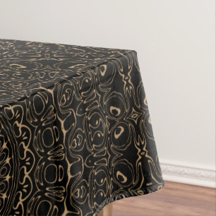 Toalha De Mesa Mandala Bege de Camelo com Simetria Elegante