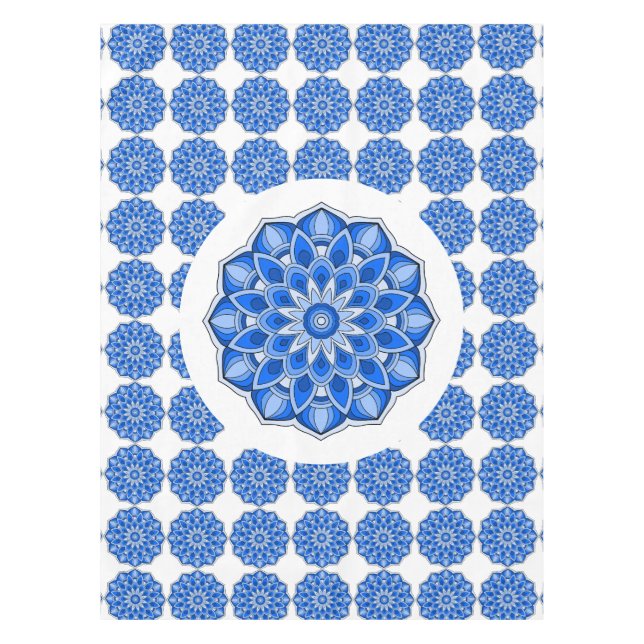 Toalha De Mesa Mandala em azul (Frente)