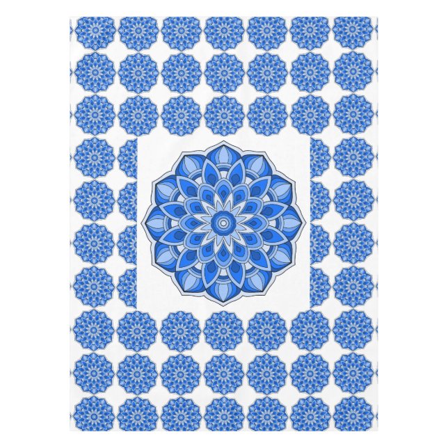 Toalha De Mesa Mandala em azul (Frente)
