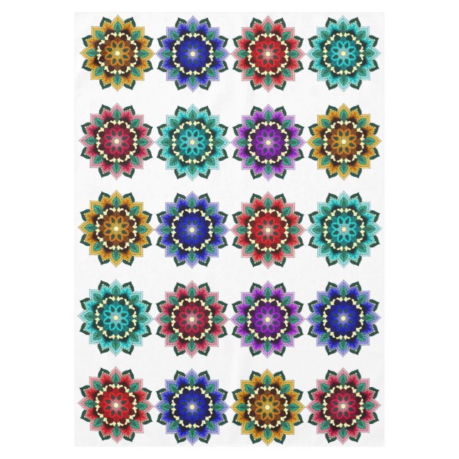 Toalha De Mesa Mandala em várias cores (Frente)