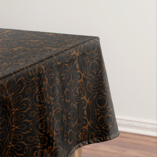 Toalha De Mesa Mandalá Marrom Chocolate com Simetria Intricada