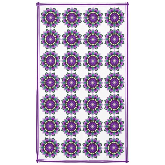 Toalha De Mesa Mandala Padrão 02 em Tablecloth roxa (Frente)