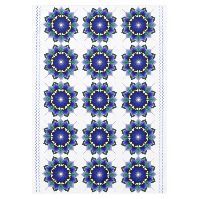 Toalha De Mesa Mandala Pattern 02 in dark blue Tablecloth (Frente)