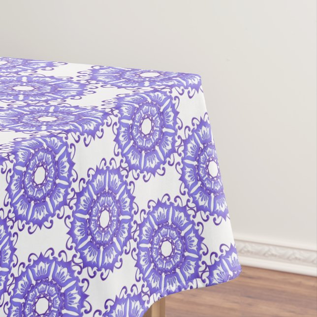 Toalha De Mesa Mandala. violeta floral (Posição Original)